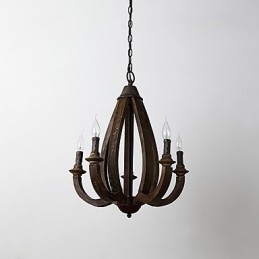 W stylu vintage malarstwo cecha miniaturowy styl drewno bambus żyrandol lampa dekoracyjna lampa wisząca