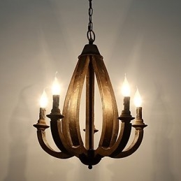 W stylu vintage malarstwo cecha miniaturowy styl drewno bambus żyrandol lampa dekoracyjna lampa wisząca