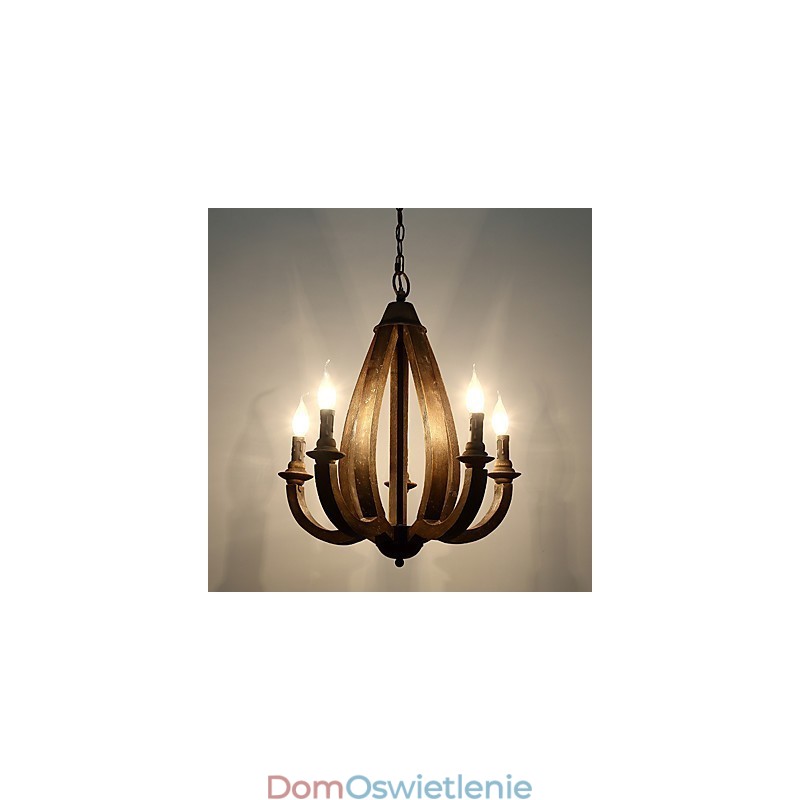 W stylu vintage malarstwo cecha miniaturowy styl drewno bambus żyrandol lampa dekoracyjna lampa wisząca