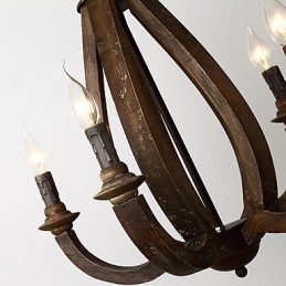 W stylu vintage malarstwo cecha miniaturowy styl drewno bambus żyrandol lampa dekoracyjna lampa wisząca
