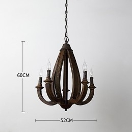 W stylu vintage malarstwo cecha miniaturowy styl drewno bambus żyrandol lampa dekoracyjna lampa wisząca