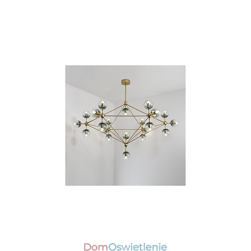 Twenty_one Light Post Modern Europe Style Modo Metalowa szklana lampa wisząca Foyer Decorate Industrial Chandelier Lamp