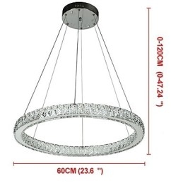 Ściemnialna lampa sufitowa w kształcie pierścienia, lampa wisząca, nowoczesny żyrandol, lampa wewnętrzna ze zdalnym sterowaniem
