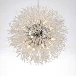 Fajerwerk Globe Dandelion Chrome Cecha Kryształowy Metalowy Żyrandol