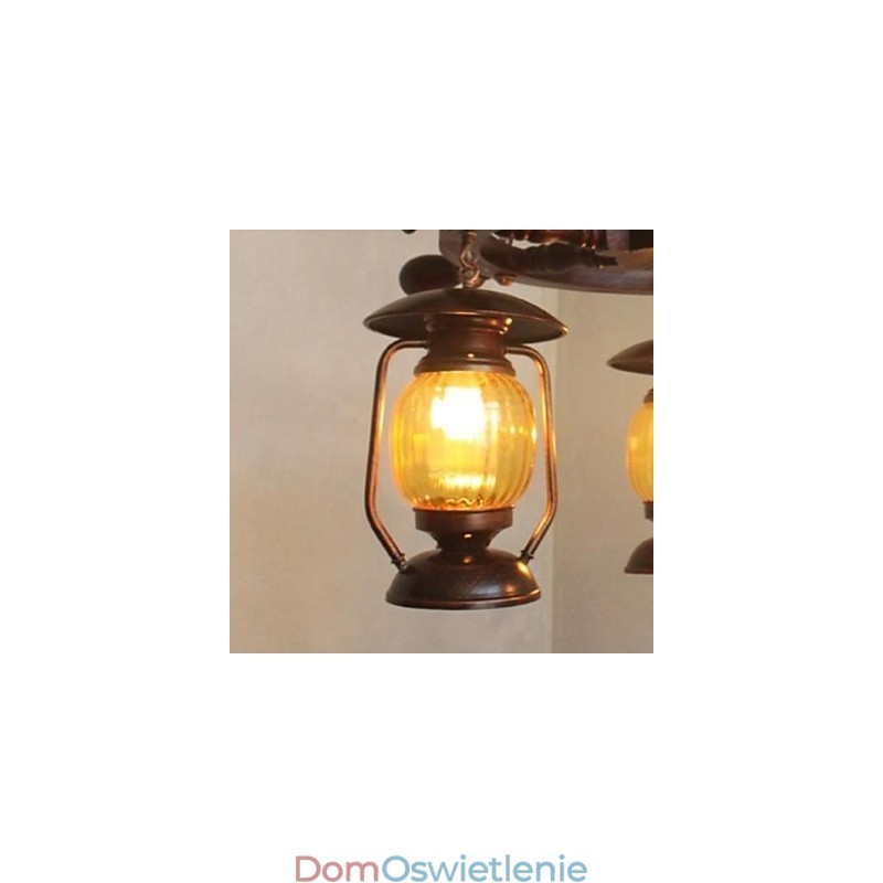 Retro Malowanie Drewna Bambusowego Żyrandola