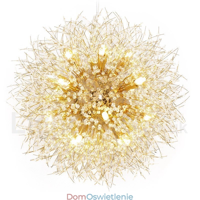 Fajerwerk Globe Dandelion Chrome Cecha Kryształowy Metalowy Żyrandol