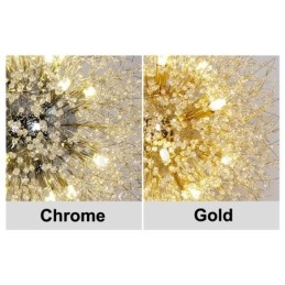 Fajerwerk Globe Dandelion Chrome Cecha Kryształowy Metalowy Żyrandol