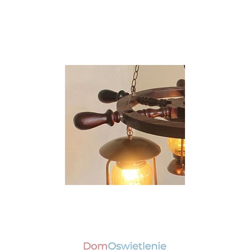 Retro Malowanie Drewna Bambusowego Żyrandola