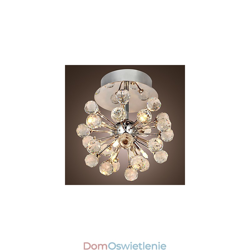 Nowoczesny współczesny kryształowy mini styl chromowany metalowy żyrandol montowany na płasko