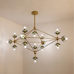 Piętnaście świateł Post Modern Europe Style Modo Metalowa szklana lampa wisząca Foyer Decorate Industrial Chandelier Lamp