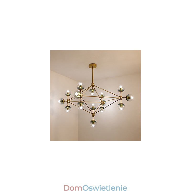 Piętnaście świateł Post Modern Europe Style Modo Metalowa szklana lampa wisząca Foyer Decorate Industrial Chandelier Lamp
