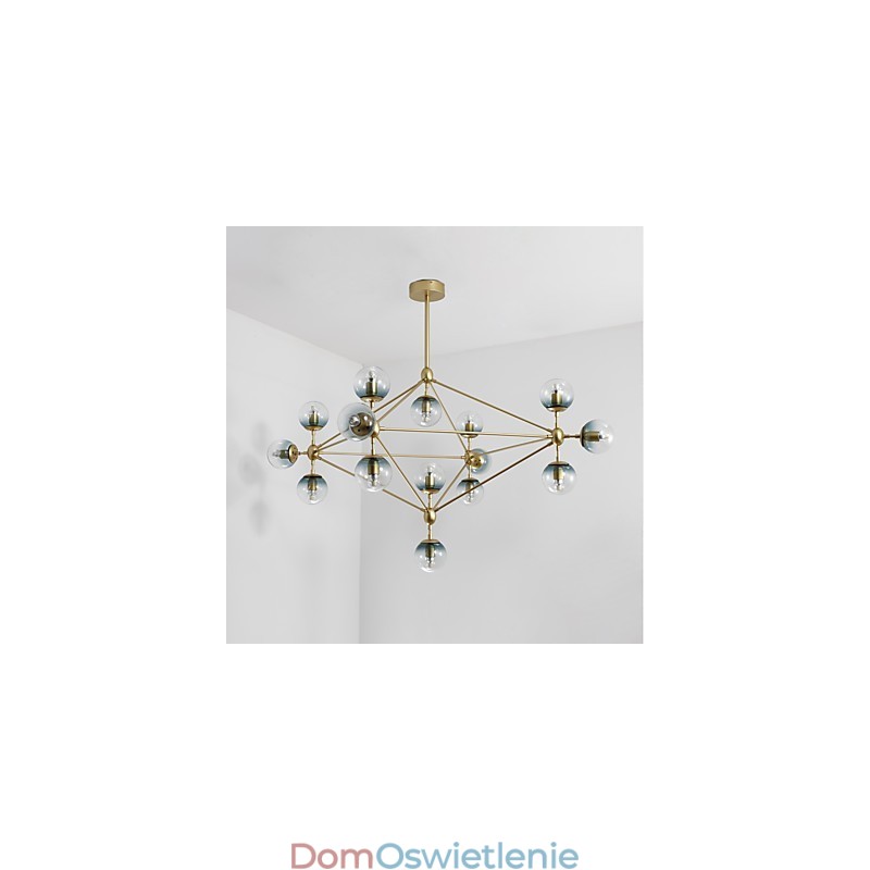 Piętnaście świateł Post Modern Europe Style Modo Metalowa szklana lampa wisząca Foyer Decorate Industrial Chandelier Lamp
