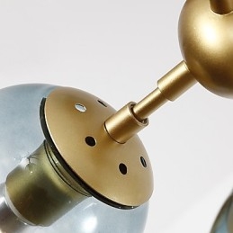 Dziesięciopunktowa lampa wisząca w stylu europejskim w stylu postmodernistycznym, metalowa, szklana, przedpokój, lampa wisząca w stylu industrialnym