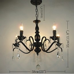 Nowość Oświetlenie Europejski Styl Kute Żelazo Lampa Oryginalność Indywidualność Dekoracja Świeca Lampa Żyrandol
