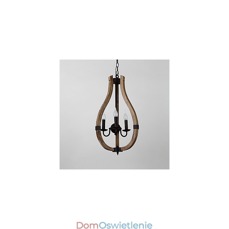 Trzy światła Vintage Painting Feature Mini Style Drewniana bambusowa lampa żyrandolowa dekoracyjna lampa wisząca