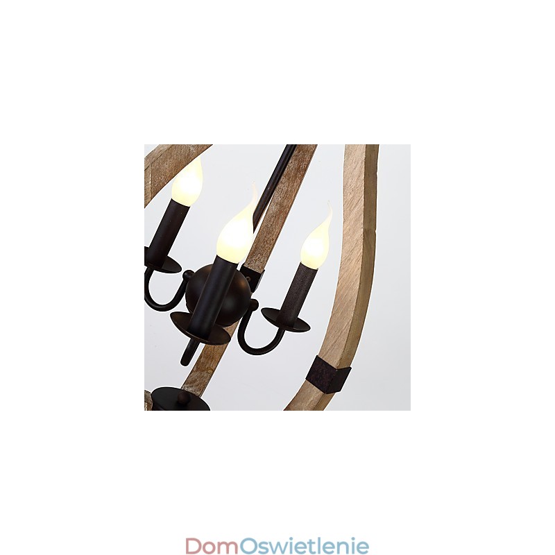 Trzy światła Vintage Painting Feature Mini Style Drewniana bambusowa lampa żyrandolowa dekoracyjna lampa wisząca