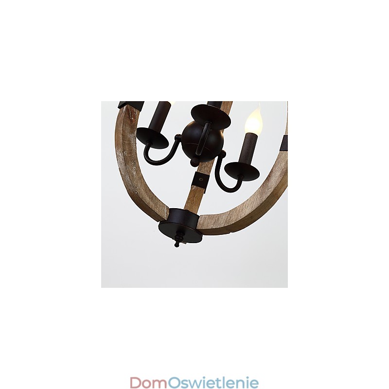 Trzy światła Vintage Painting Feature Mini Style Drewniana bambusowa lampa żyrandolowa dekoracyjna lampa wisząca
