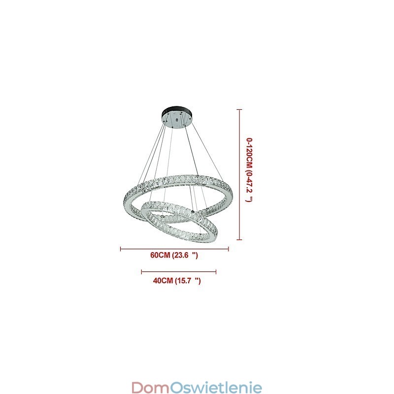 Wewnętrzny kryształowy żyrandol nowoczesna lampa wisząca lampa sufitowa ściemnialna lampa oświetleniowa z pilotem