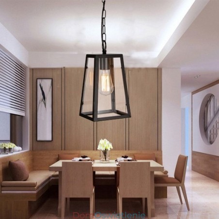Lampa wisząca z metalu w stylu vintage z kloszem szklanym Lampa wisząca z metalu w stylu vintage z kloszem szklanym