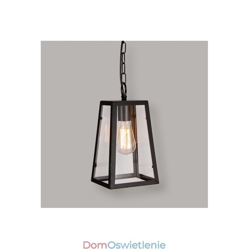 Lampa wisząca z metalu w stylu vintage z kloszem szklanym