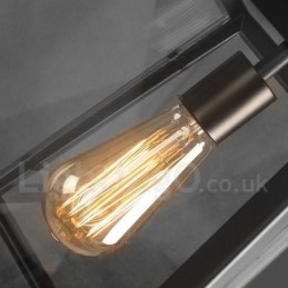 Lampa wisząca z metalu w stylu vintage z kloszem szklanym