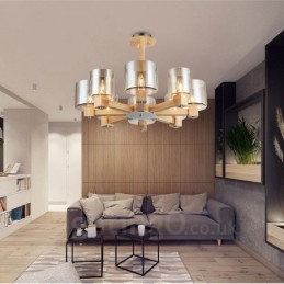 8-mio letni żyrandol w stylu skandynawskim z kloszem szklanym