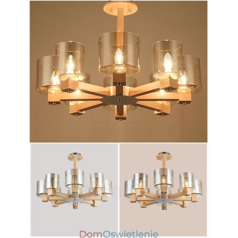8-mio letni żyrandol w stylu skandynawskim z kloszem szklanym