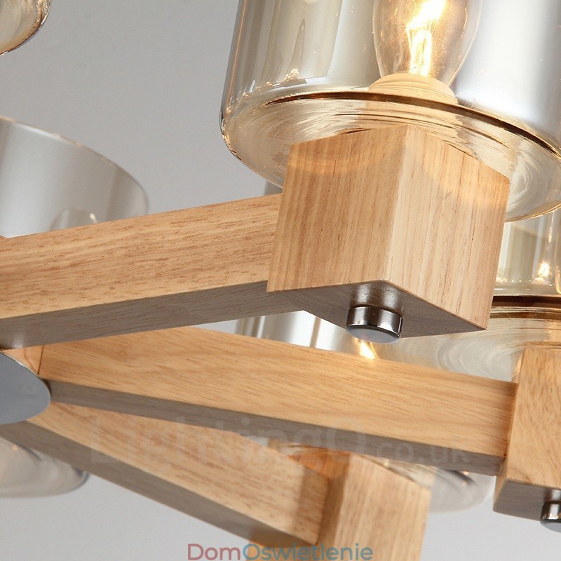 8-mio letni żyrandol w stylu skandynawskim z kloszem szklanym