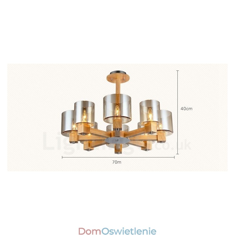 8-mio letni żyrandol w stylu skandynawskim z kloszem szklanym