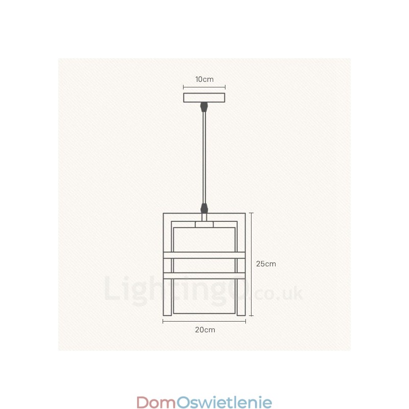 1 Lekka drewniana lampa wisząca retro vintage z kloszem z tkaniny