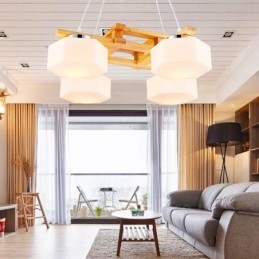 4-punktowa lampa wisząca w stylu skandynawskim z kloszem szklanym