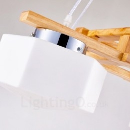 4-punktowa lampa wisząca w stylu skandynawskim z kloszem szklanym