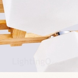 4-punktowa lampa wisząca w stylu skandynawskim z kloszem szklanym