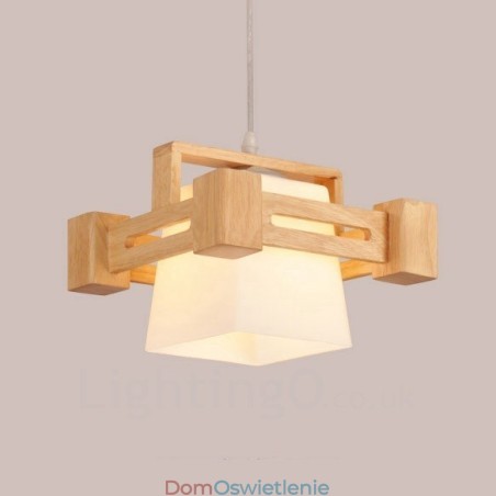 1 Lekka drewniana nowoczesna współczesna lampa wisząca w stylu nordyckim z kloszem z tkaniny 1 Lekka drewniana nowoczesna współczesna lampa wisząca w stylu nordyckim z kloszem z tkaniny