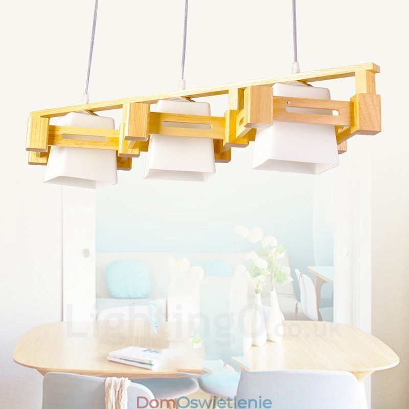 3-kolorowa lampa wisząca w stylu skandynawskim z abażurem z tkaniny