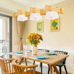3-kolorowa lampa wisząca w stylu skandynawskim z abażurem z tkaniny