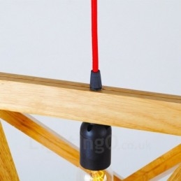 1 Lekka drewniana nowoczesna współczesna lampa wisząca z kloszem z drewna