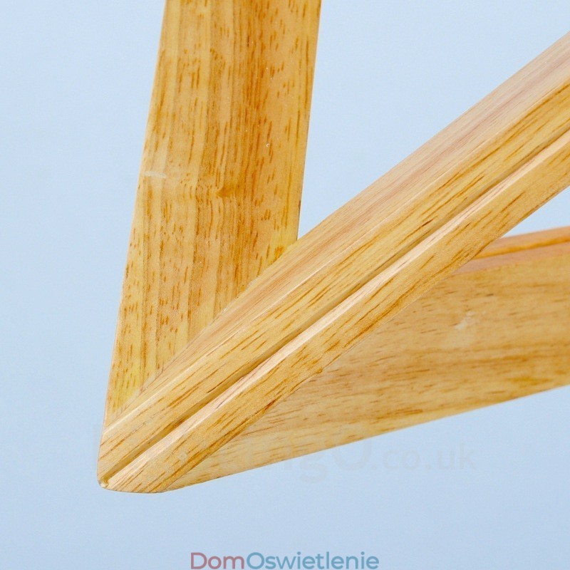 1 Lekka drewniana nowoczesna współczesna lampa wisząca z kloszem z drewna