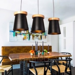 3-kolorowa lampa wisząca w stylu skandynawskim, nowoczesna i współczesna, z kloszem z żelaza