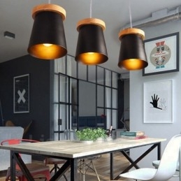 3-kolorowa lampa wisząca w stylu skandynawskim, nowoczesna i współczesna, z kloszem z żelaza