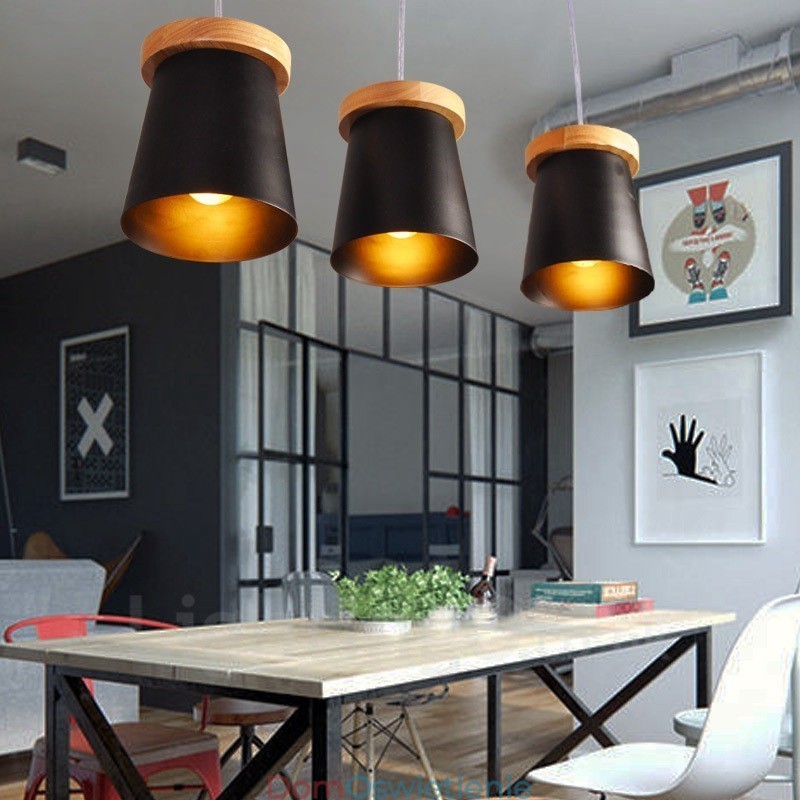 3-kolorowa lampa wisząca w stylu skandynawskim, nowoczesna i współczesna, z kloszem z żelaza
