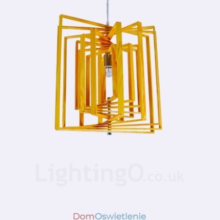1 Lekka drewniana nowoczesna współczesna lampa wisząca w stylu nordyckim z kloszem z drewna 1 Lekka drewniana nowoczesna współczesna lampa wisząca w stylu nordyckim z kloszem z drewna