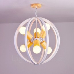 6-punktowa lampa wisząca w stylu retro vintage z żelaznym kloszem