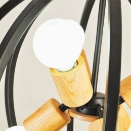 6-punktowa lampa wisząca w stylu retro vintage z żelaznym kloszem