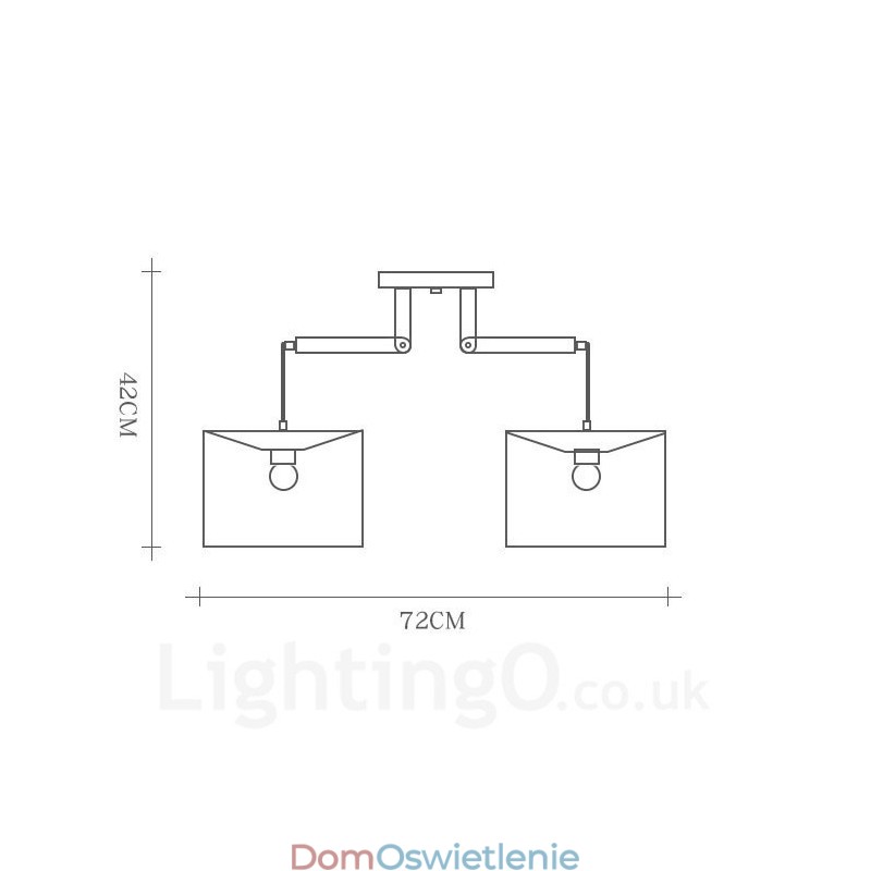 2-kolorowa nowoczesna lampa wisząca z drewna z kloszem z tkaniny