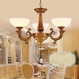 Lampa marmurowa w stylu chińskim Żyrandol w całości z miedzi Żyrandol