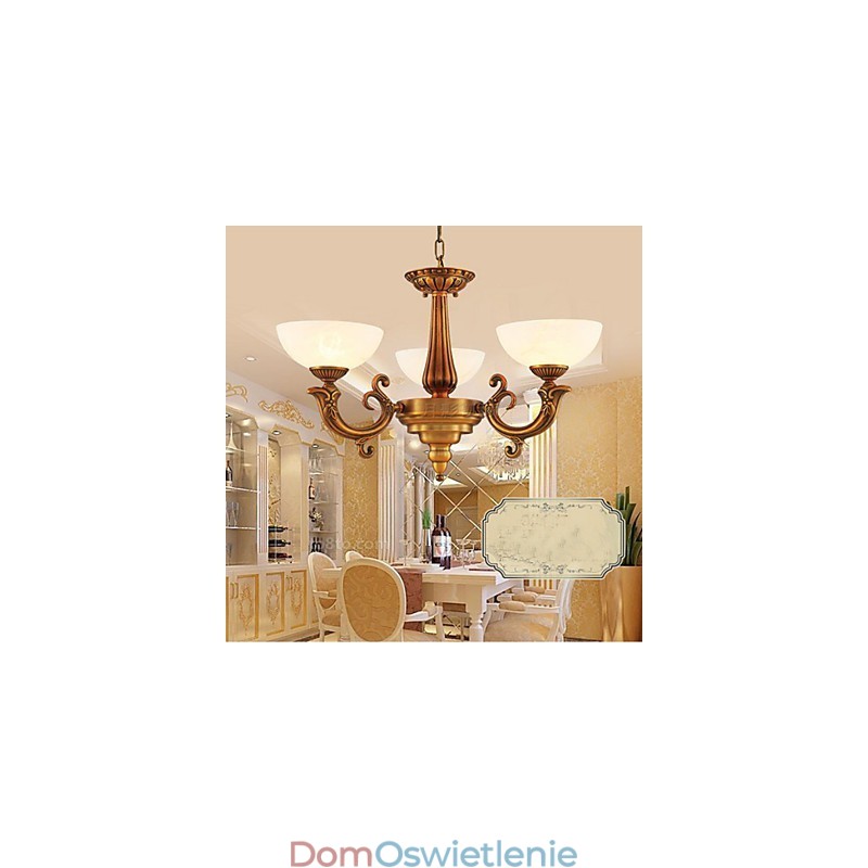 Lampa marmurowa w stylu chińskim Żyrandol w całości z miedzi Żyrandol