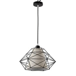 1-punktowa lampa wisząca w stylu retro vintage z czarnego żelaza z abażurami z tkaniny