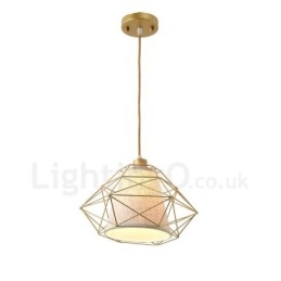 1-punktowa lampa wisząca w stylu retro vintage z czarnego żelaza z abażurami z tkaniny