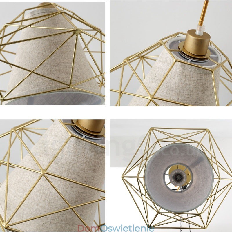 1-punktowa lampa wisząca w stylu retro vintage z czarnego żelaza z abażurami z tkaniny